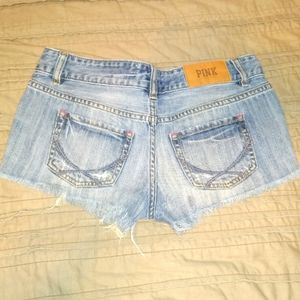 Pink Victoria Secret jean shorts size 0 womens daisy duke shorts